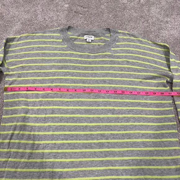 J Crew Women's Crewneck Long Sleeve Sweater Grey‎ Yellow Stripes Size S - Picture 8 of 8